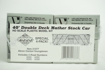 proto 21377 | H0 40' Double Deck Mather Stock Car ACY, 4 pack