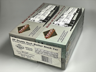 proto 21383 | H0 Mather 40' Double Deck Stock Car CB&Q, 4 pack
